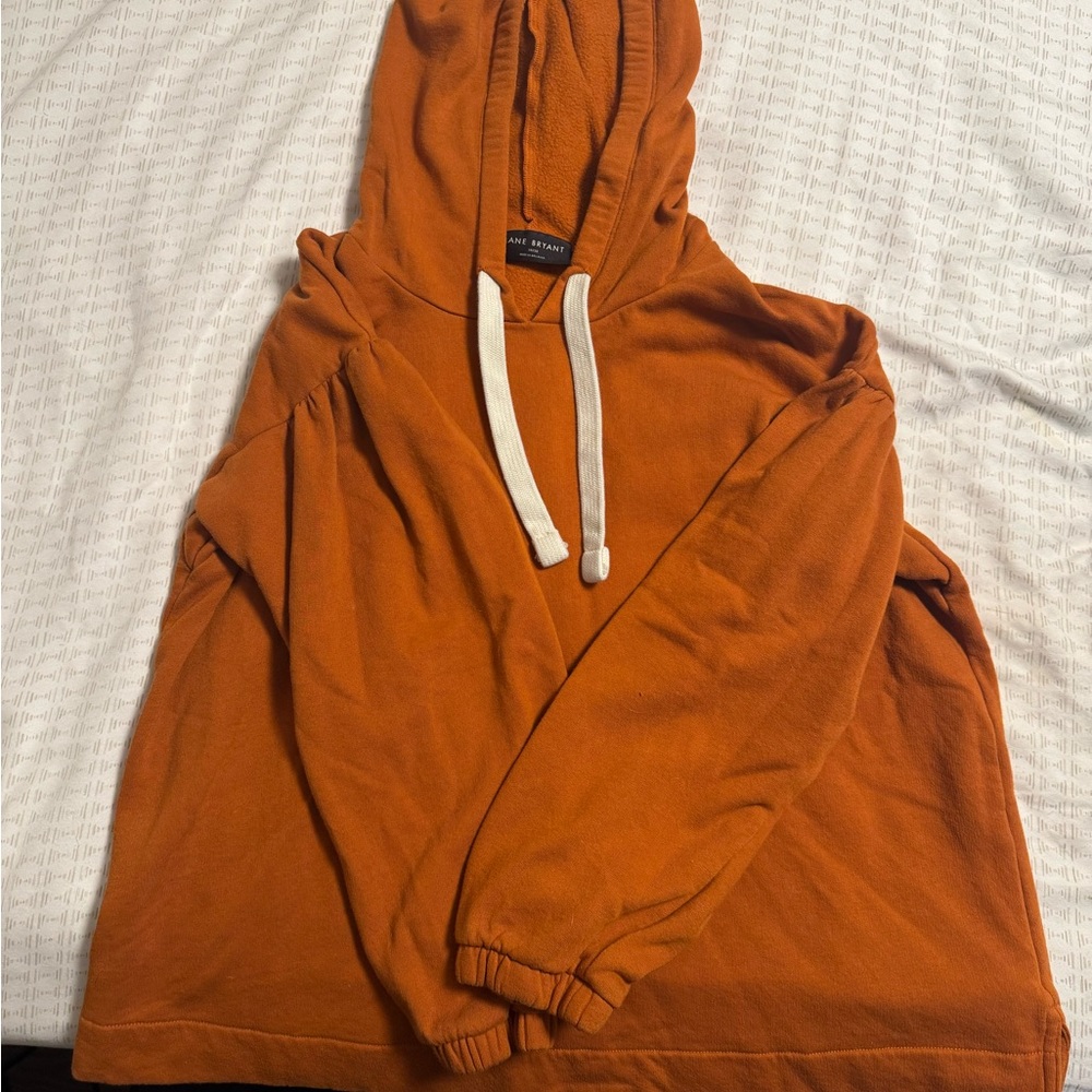Lane Bryant orange hoodie puff sleeves
